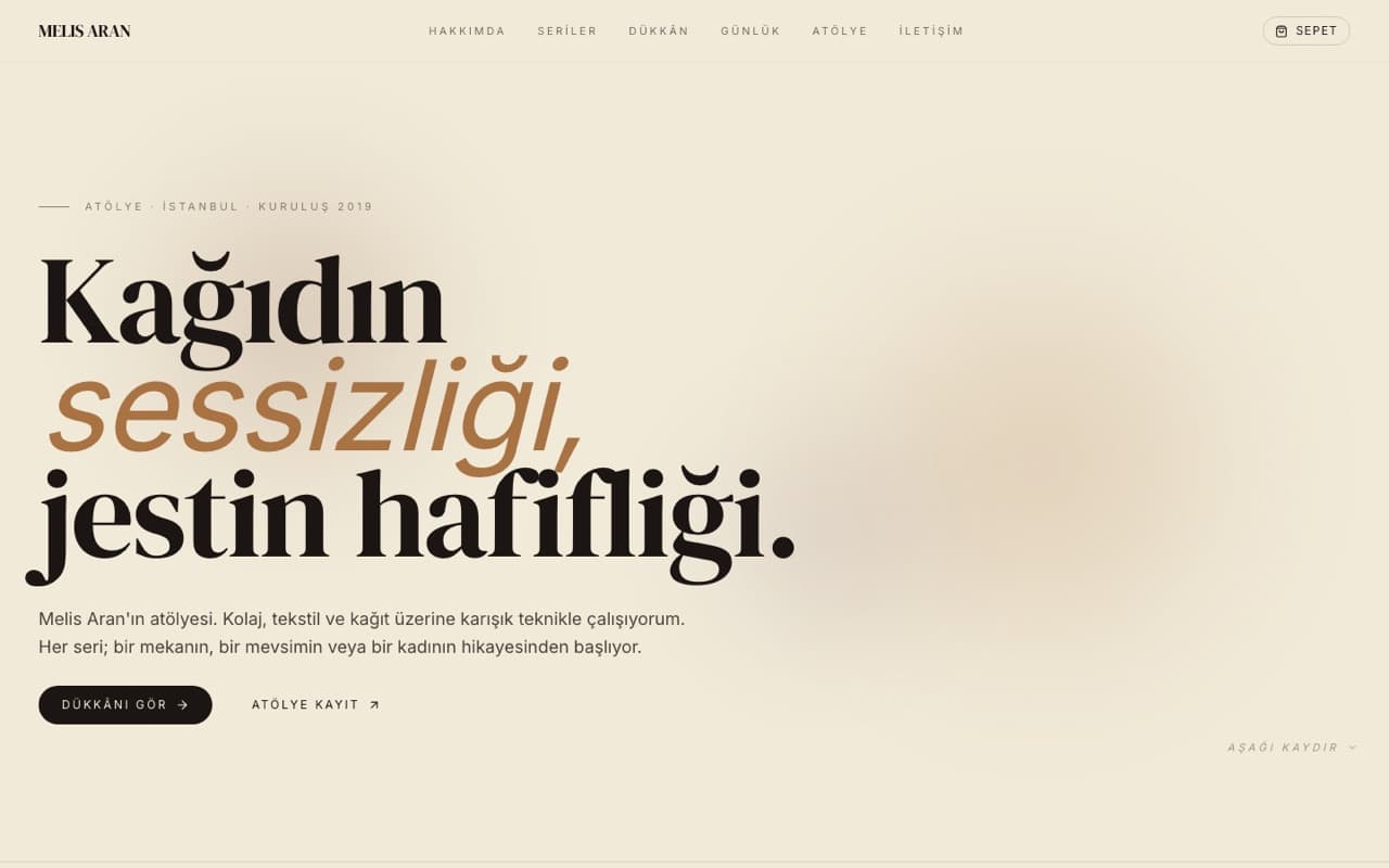 Melis Aran Çağdaş Sanatçı Sitesi