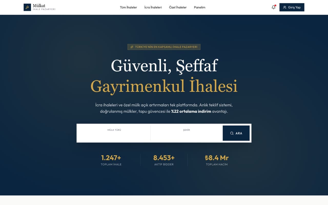 Mülkat Gayrimenkul İhale Pazaryeri